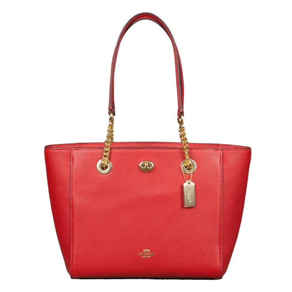 Coach Turnlock Chain Tote 27 Handbag in Jasper